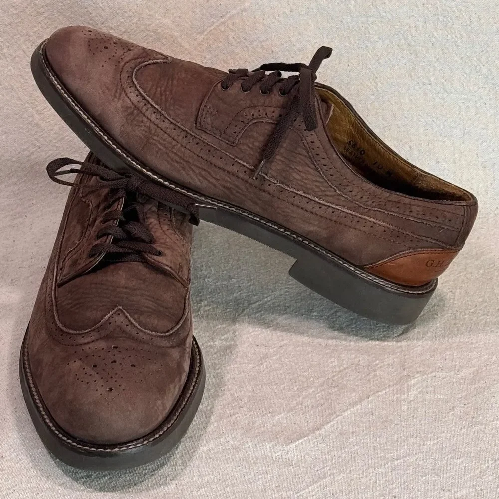G.H. Bass & Co. Wingtip Oxford Suede Shoes Mens Size 10M